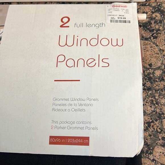 NWT 2 sets of 2 Black Parker Grommet Panels ( curtains) 80x96 in | 203x244 cm - Picture 2 of 4